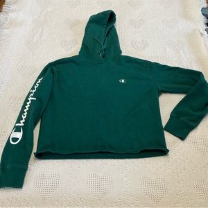 Champion Green Cropped Hoodie (M)